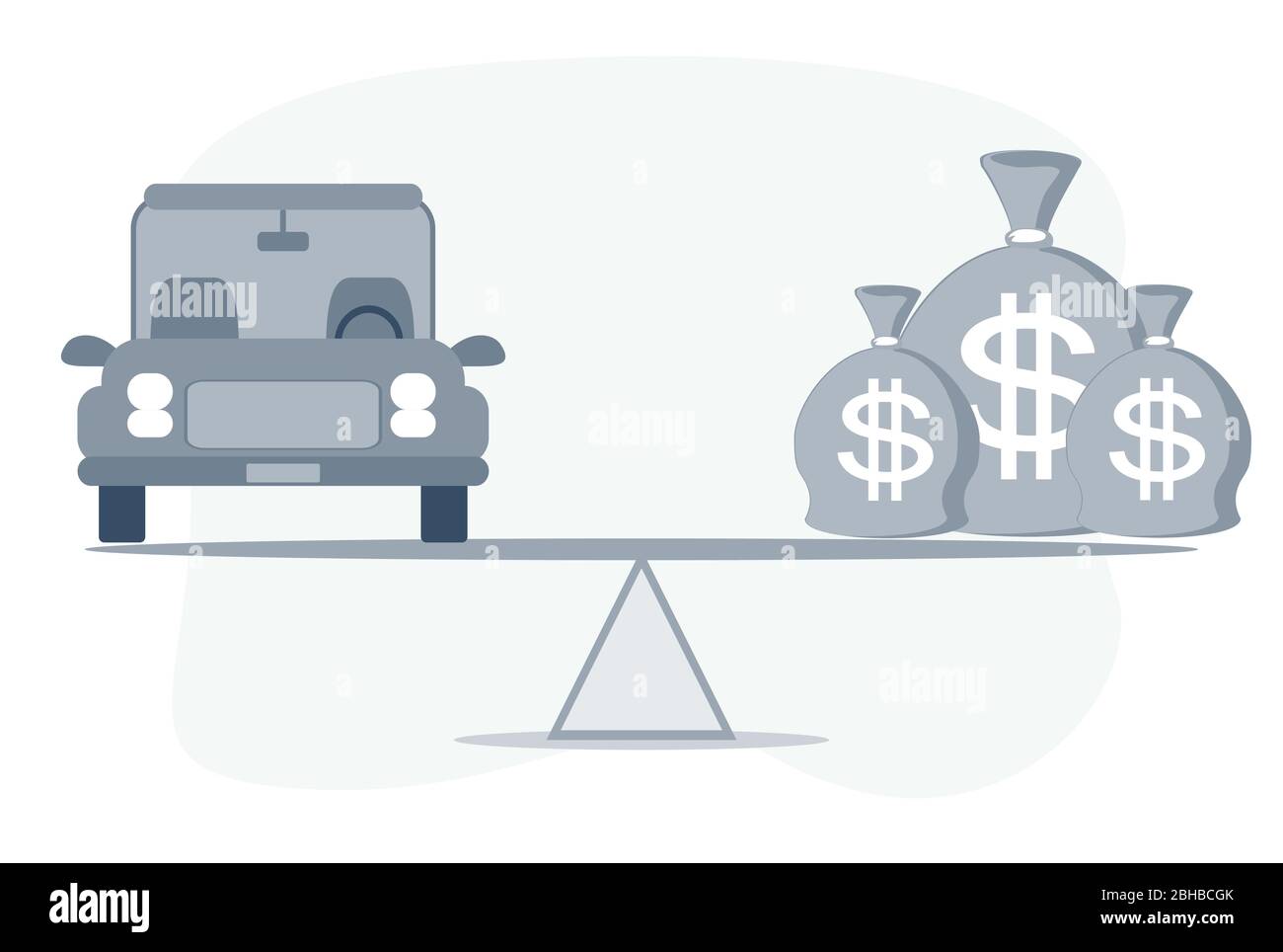 Auto, prestito auto o trasformare le attività in concetto di cassa. Illustrazione Vettoriale