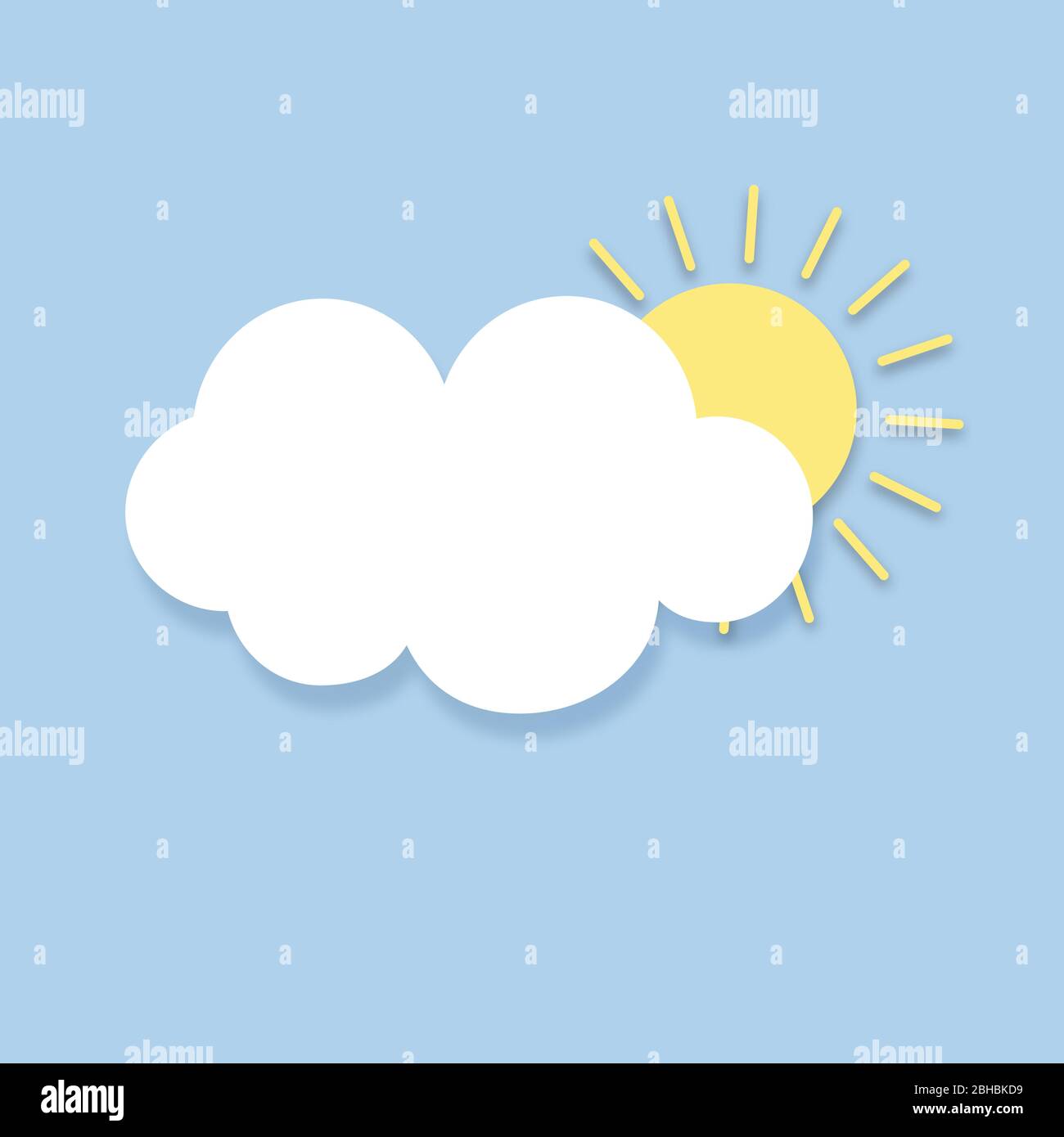 Icone meteo moderne. Simboli vettoriali piatti su sfondo scuro. Icona Sun cloud. Illustrazione Vettoriale