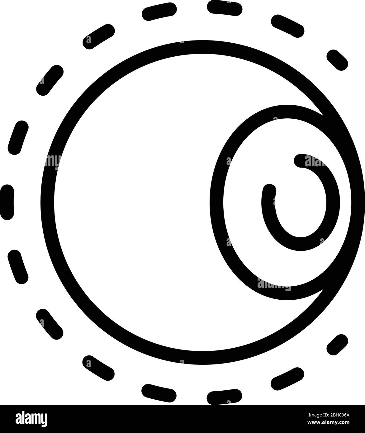 Icona struttura occhio umano, stile contorno Illustrazione Vettoriale