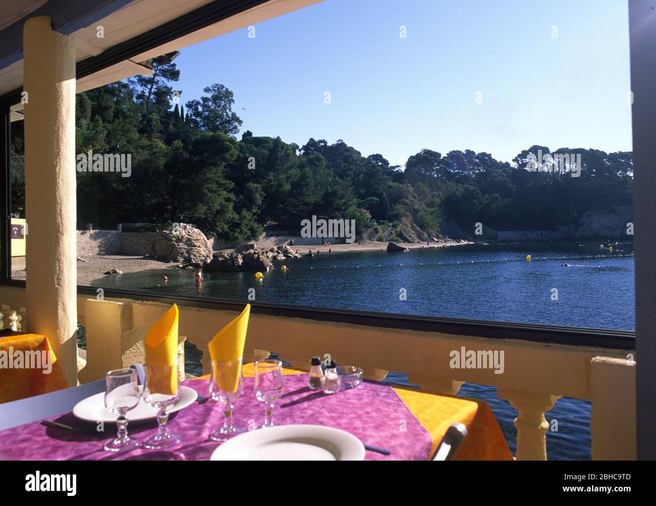 Anse Magaud a Tolone dal ristorante Chez Bernard Foto Stock