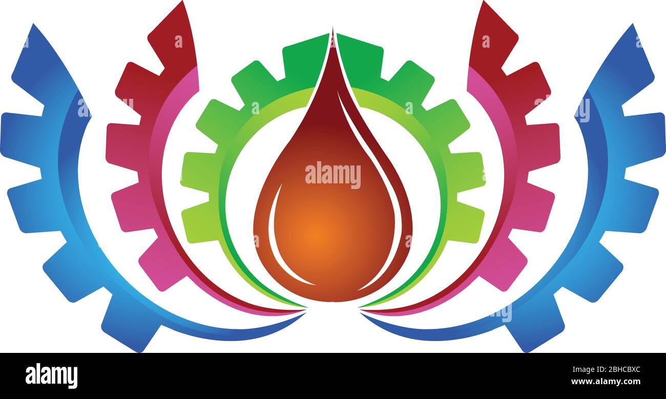 logo dell'olio per ingranaggi Illustrazione Vettoriale