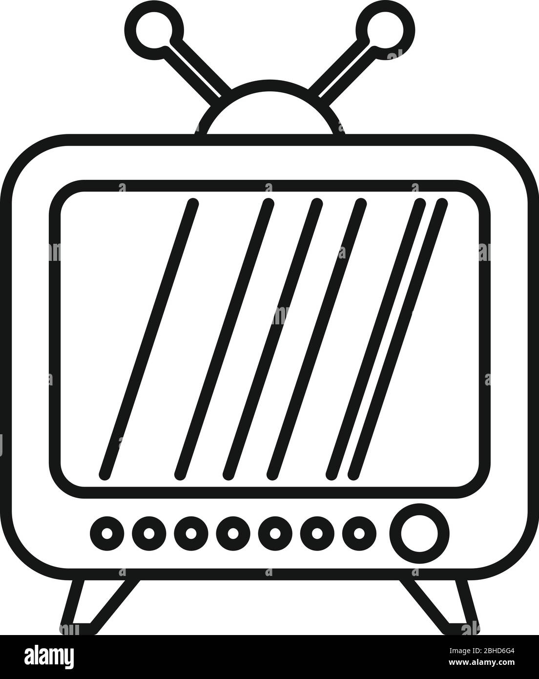 Icona del set tv campagna. Contorno campagna tv set icona vettoriale per web design isolato su sfondo bianco Illustrazione Vettoriale