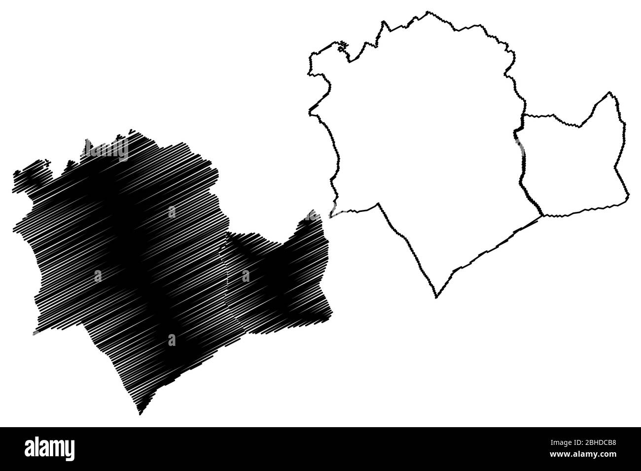 Montpellier City (Repubblica francese, Francia) mappa vettore illustrazione, abbozzare schizzo Città di Montpellier mappa Illustrazione Vettoriale