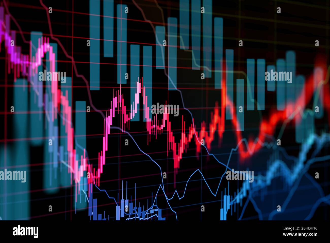 grafici del mercato azionario, concetto di trading Foto Stock