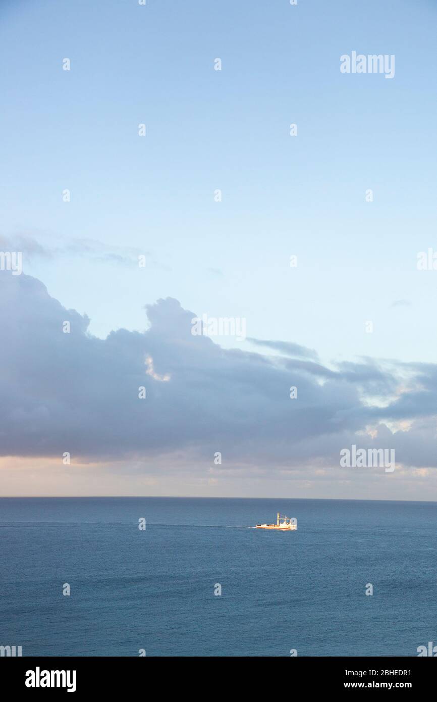 Barca in acqua, St. Thomas, Isole Vergini. Foto Stock