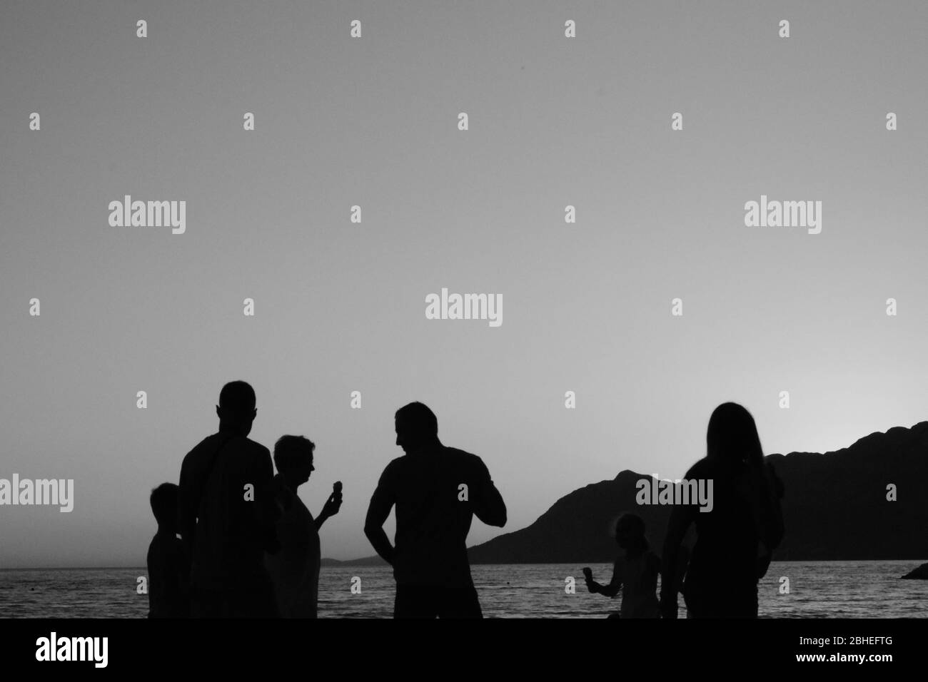 Persone che parlano Silhouette Foto Stock