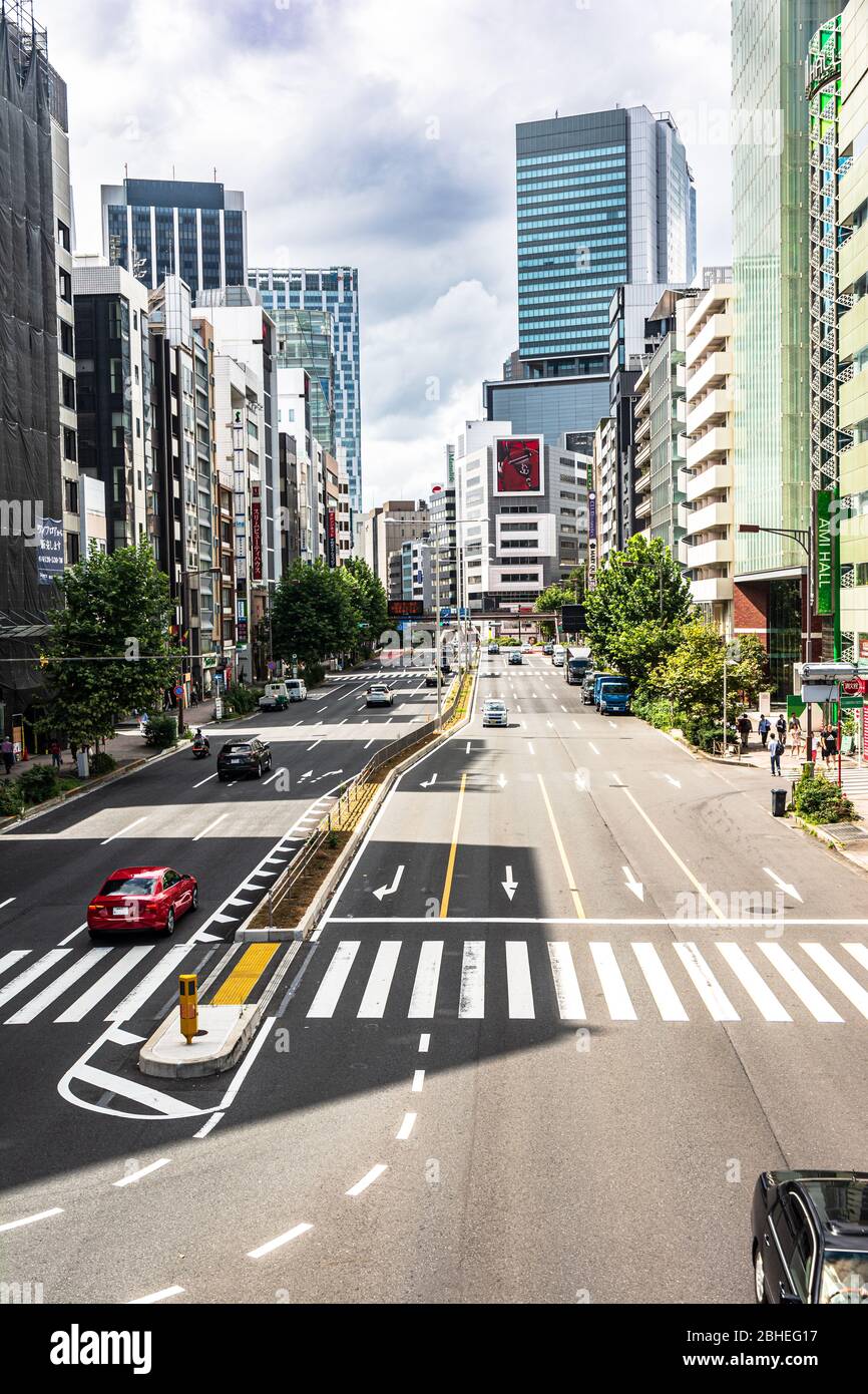 Tokyo, Giappone, Asia - 6 settembre 2019 : palazzi nel quartiere di Shibuya Foto Stock