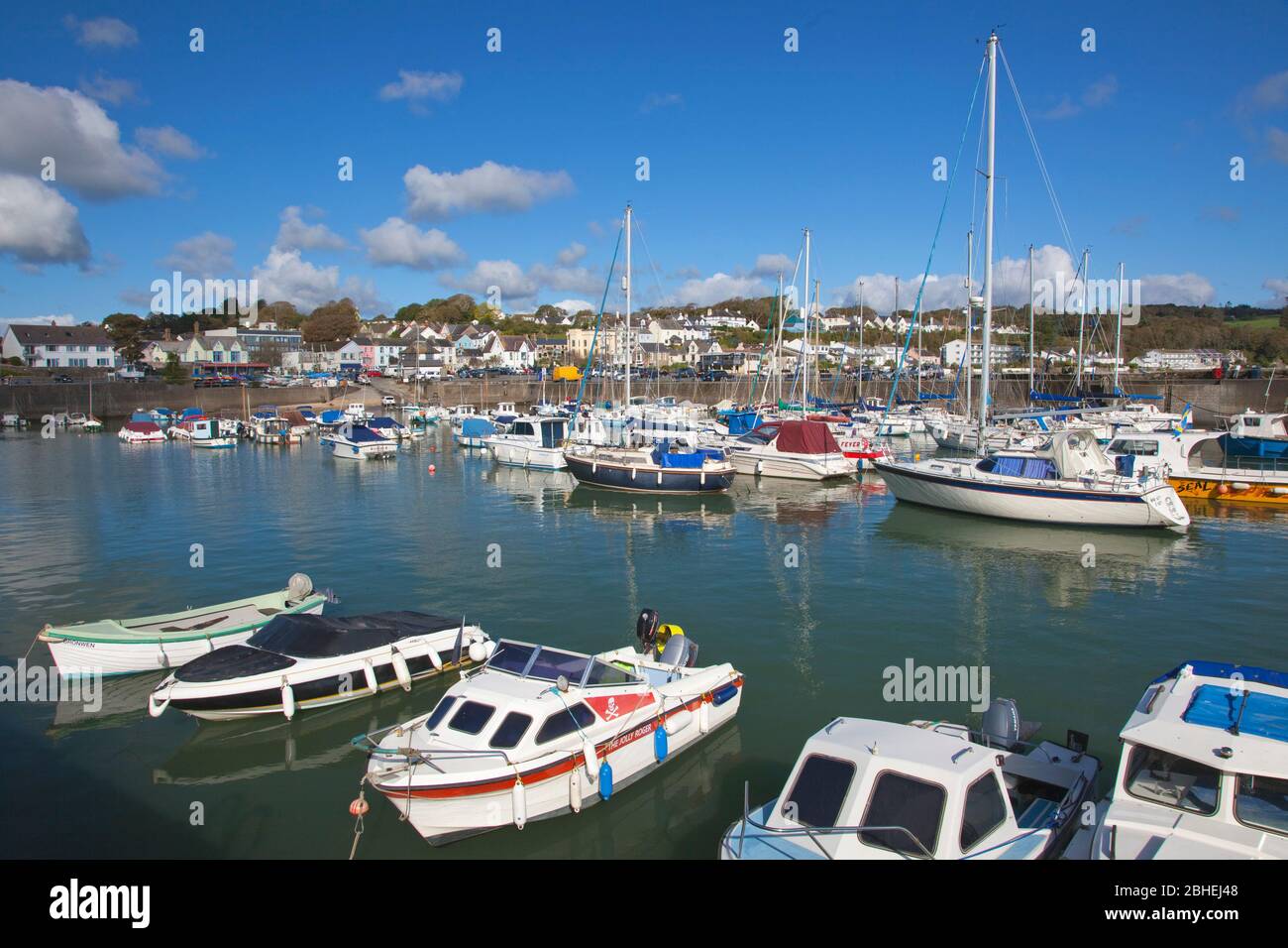 Saundersfoot Harbour, Pembrokeshire, Galles, Regno Unito Foto Stock