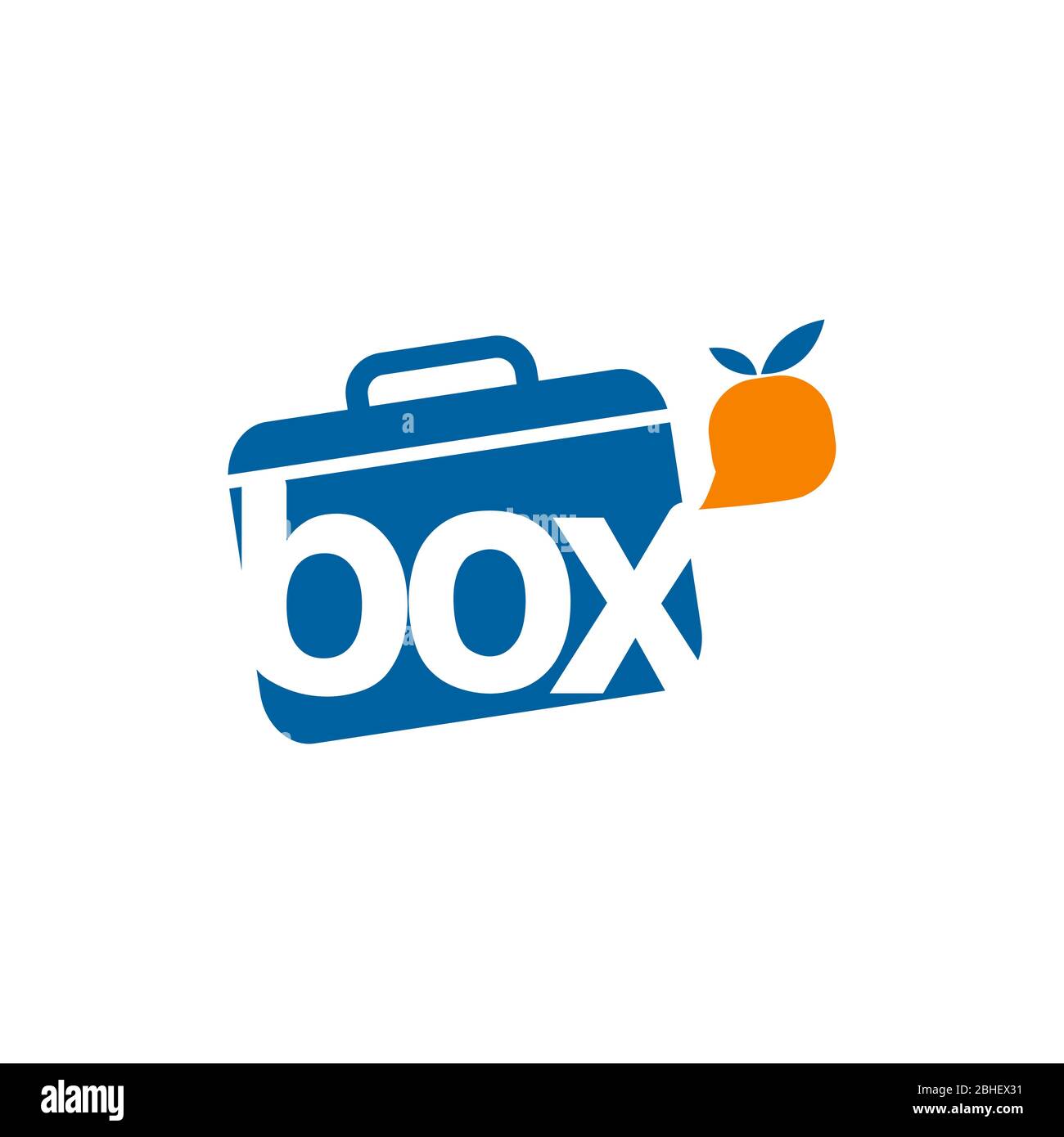 Segno di parola della scatola con l'immagine semplice di una scatola. Illustrazione Vettoriale
