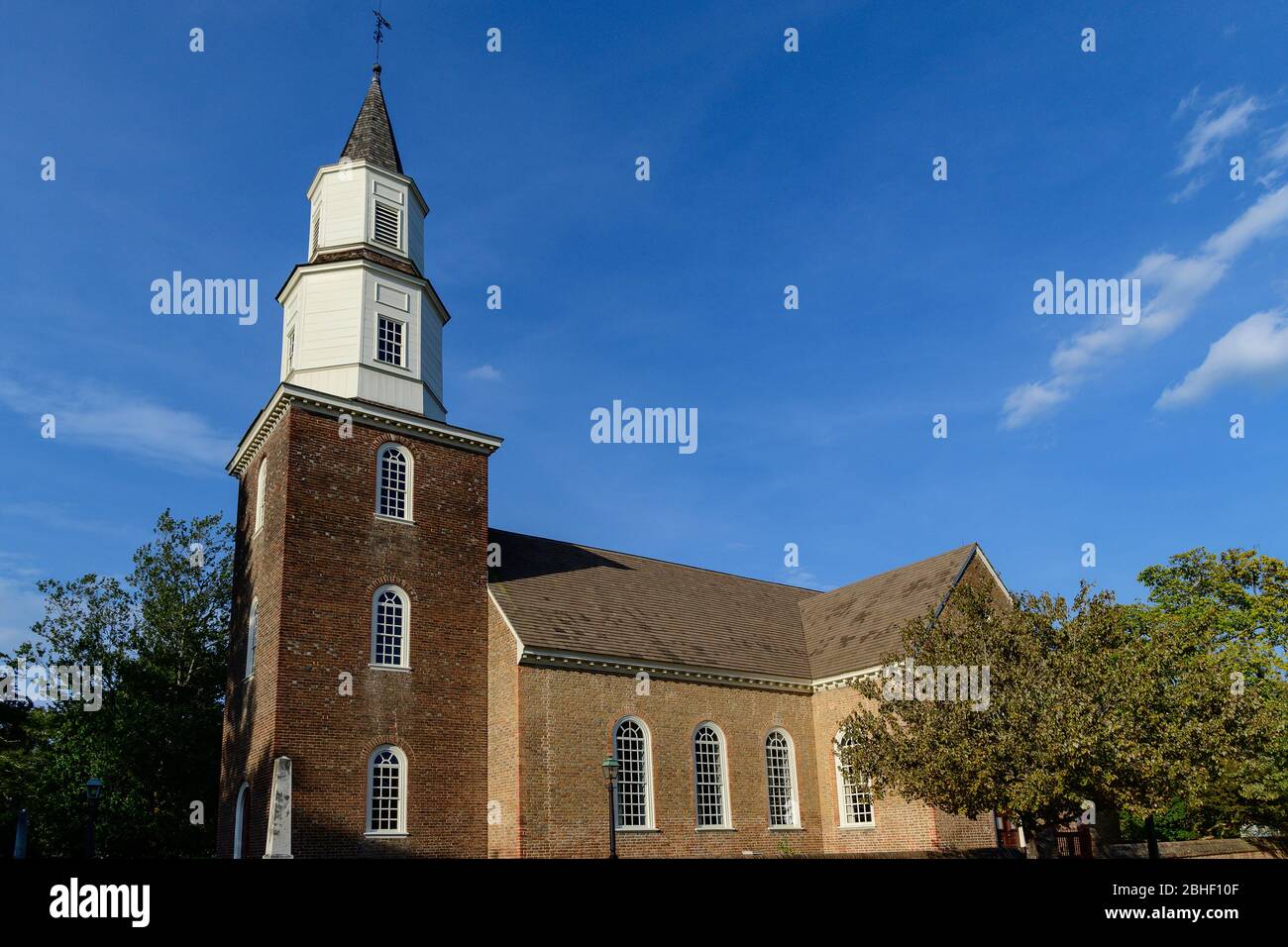 Chiesa Bruton Parish di Colonial Williamsburg. Foto Stock