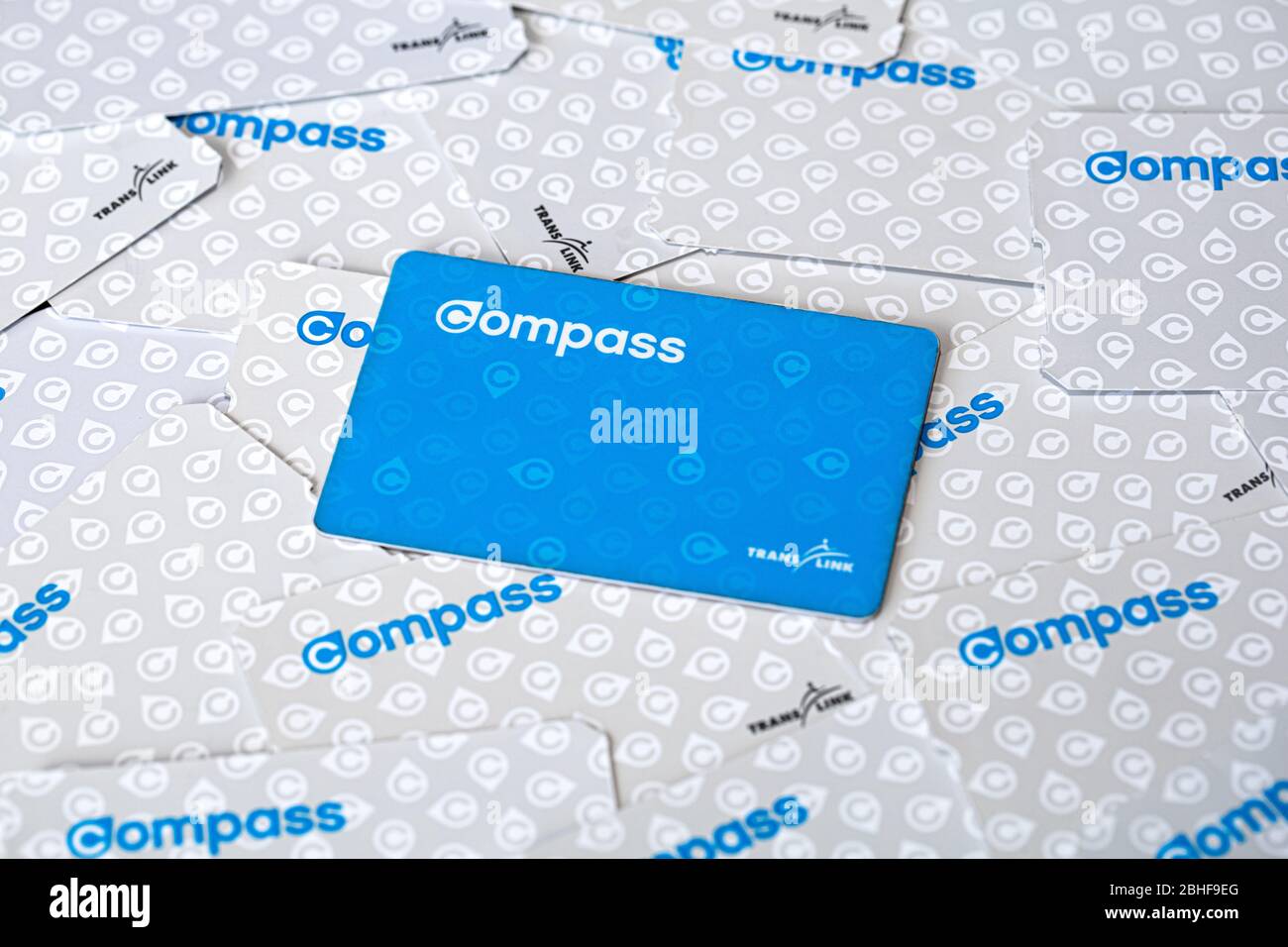 Transit Compass Card su una pila di carte Foto Stock