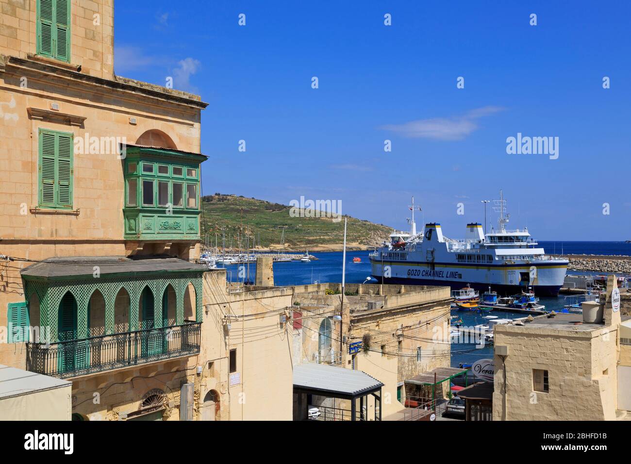 Architettura, porto di Mgarr, isola di Gozo, Malta, Europa Foto Stock