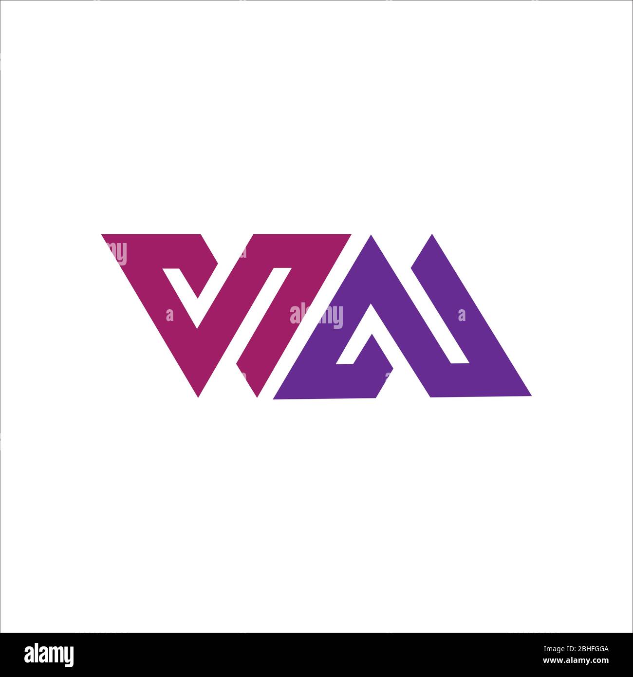 Modello di progettazione vettoriale del logo WM o del logo mw iniziale Illustrazione Vettoriale