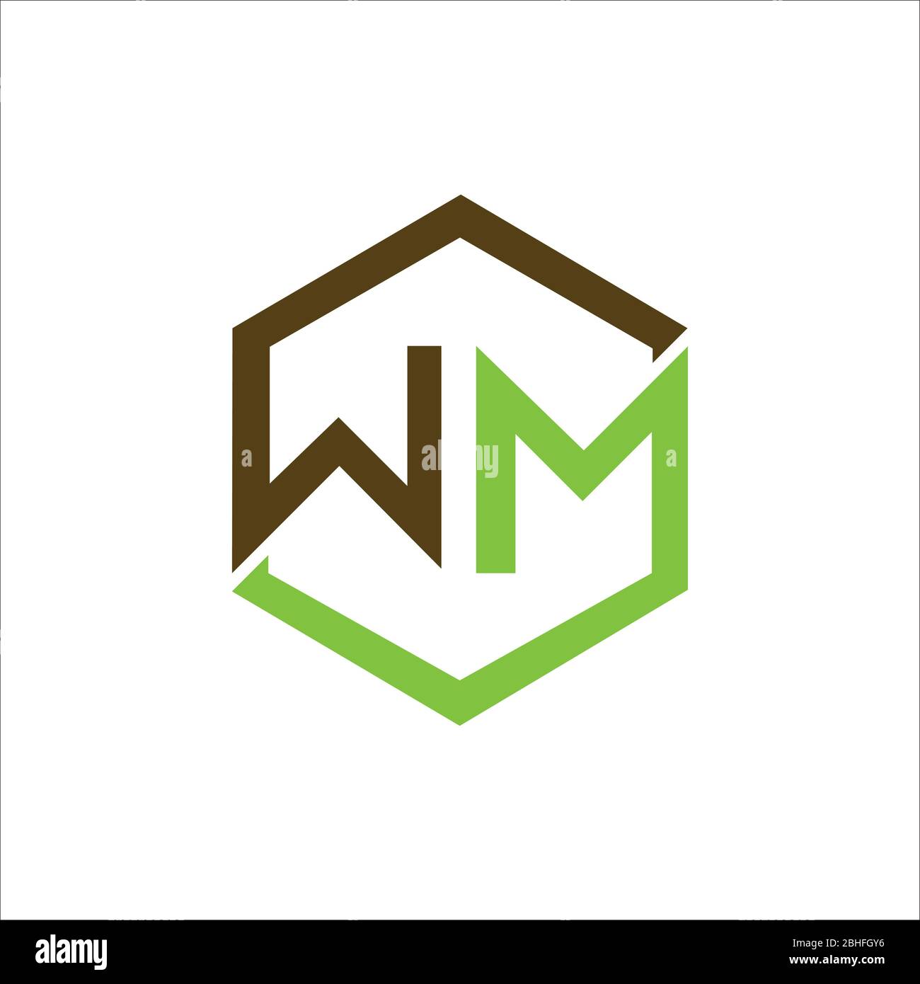 Modello di progettazione vettoriale del logo WM o del logo mw iniziale Illustrazione Vettoriale