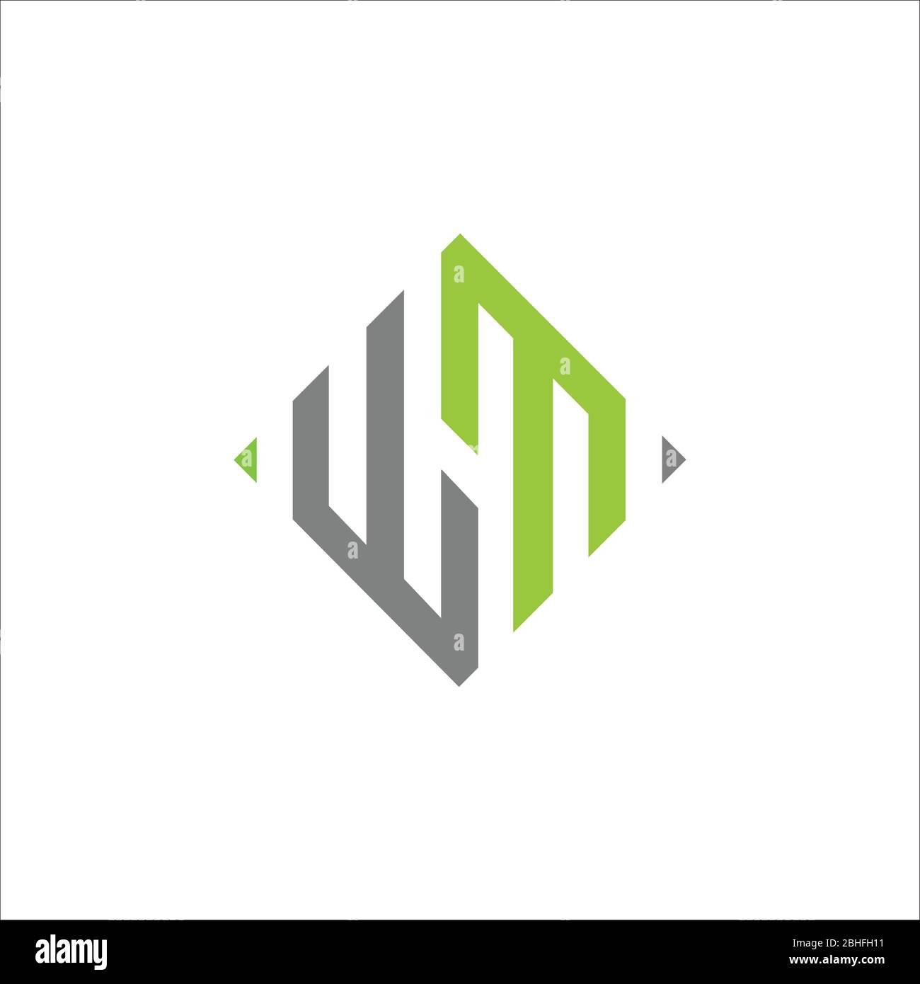 Modello di progettazione vettoriale del logo WM o del logo mw iniziale Illustrazione Vettoriale