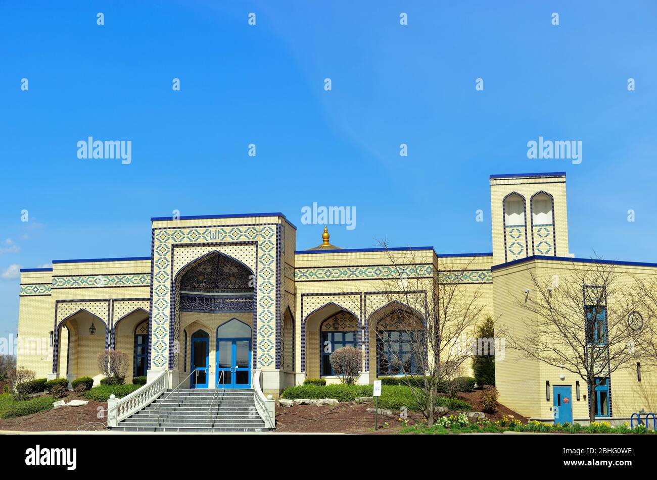 Streamwood, Illinois, Stati Uniti. La moschea Masjid Bait-ul-ILM nella periferia di Chicago. Foto Stock