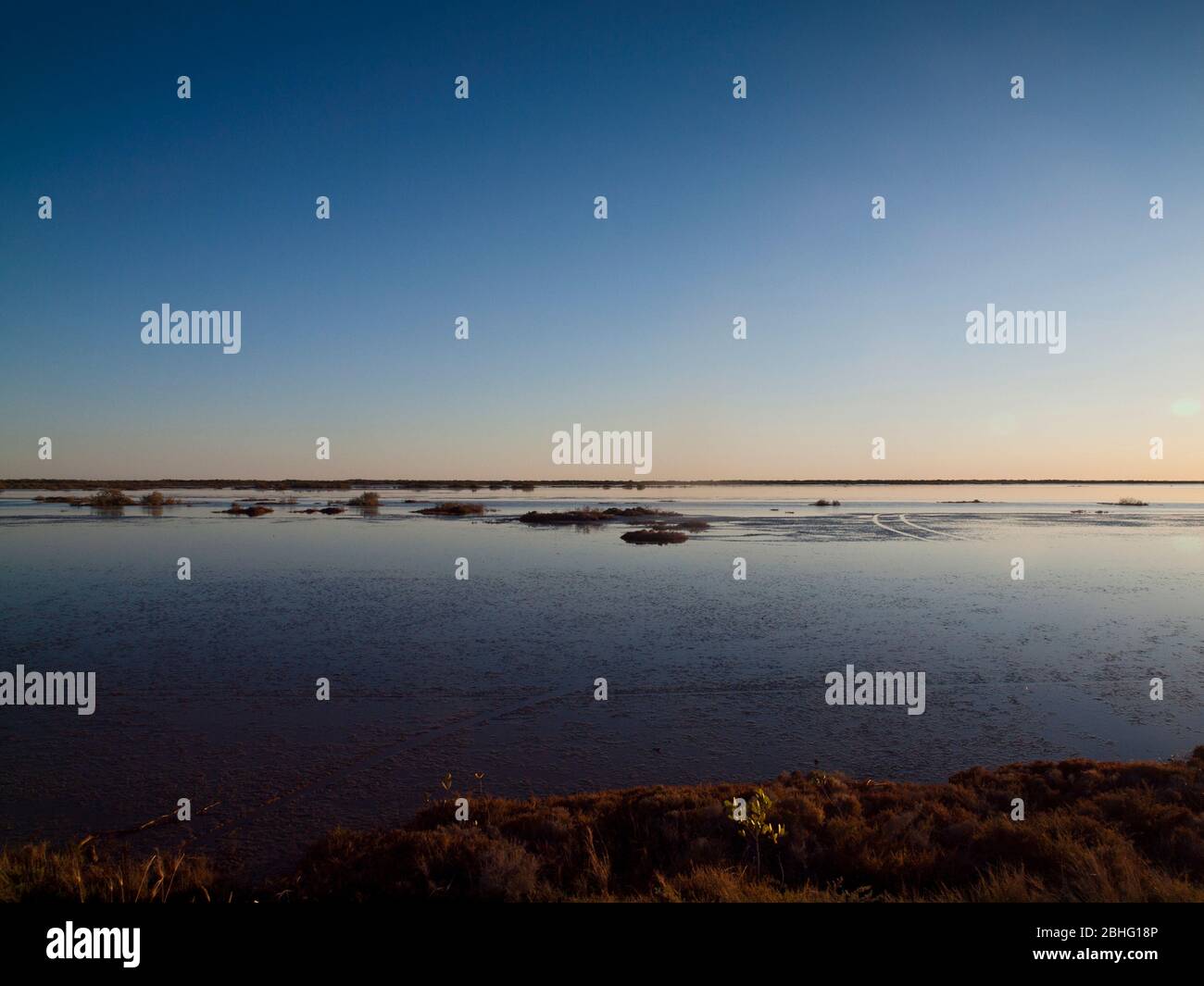 Derby mudflats all'alba, Kimberley, Australia Occidentale Foto Stock