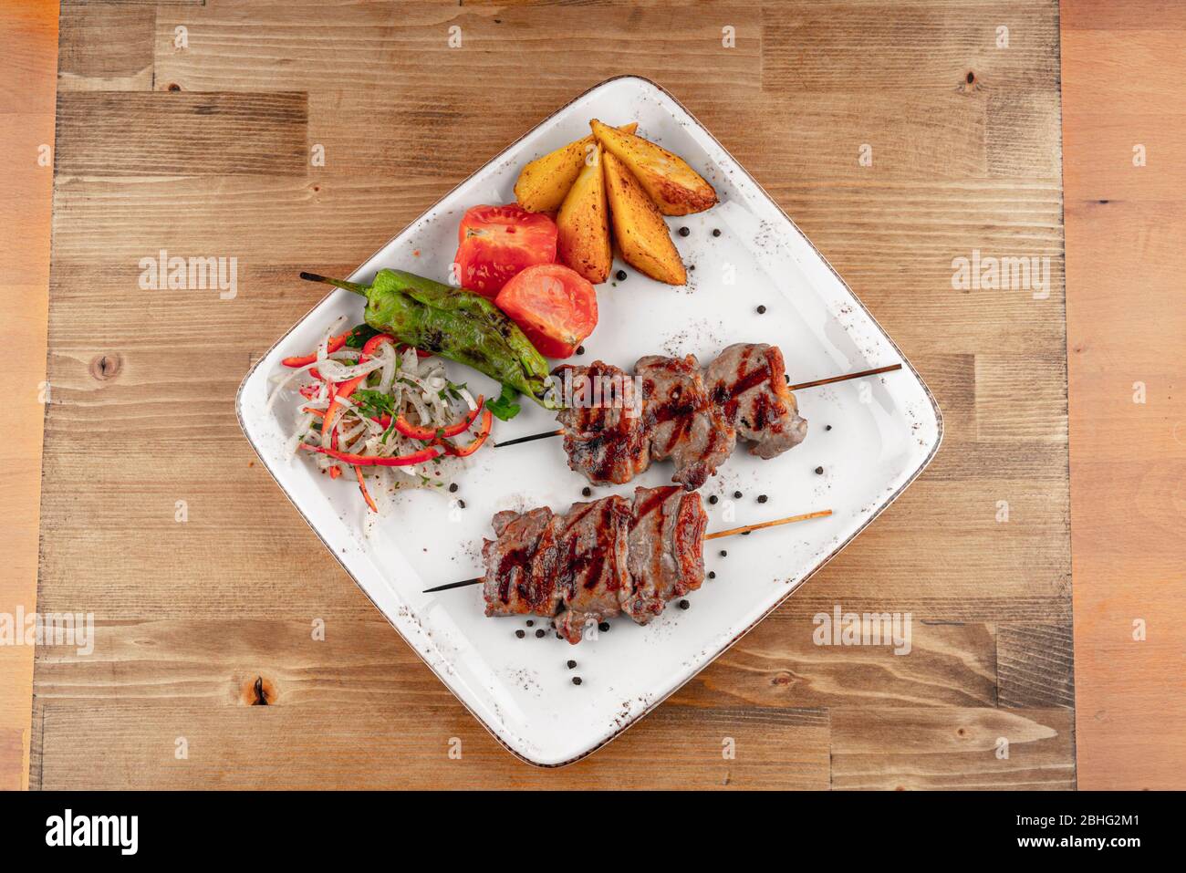 Kebab di Turksh o carne alla griglia Foto Stock