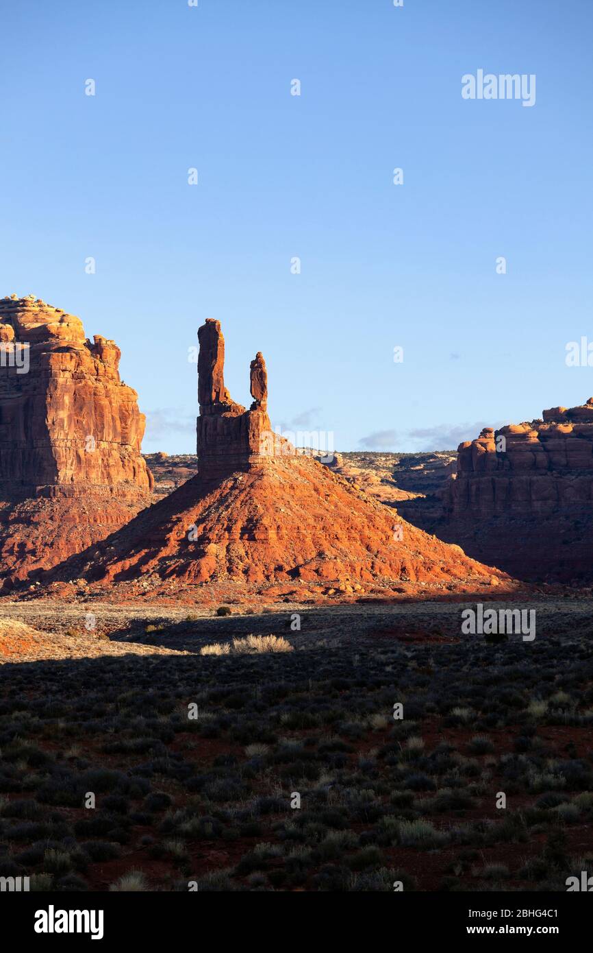 UT00544-00...UTAH - Butte del gallo nella Valle degli dei, Contea di San Juan, Bureau of Land Management. Foto Stock