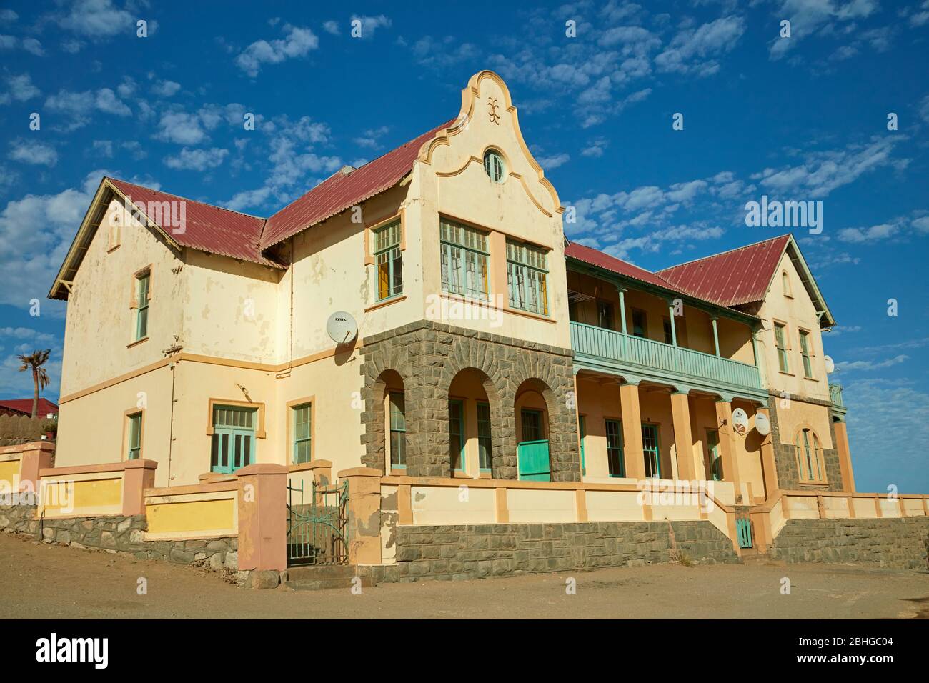 Tedesco di architettura coloniale, Luderitz, Namibia, Africa Foto Stock