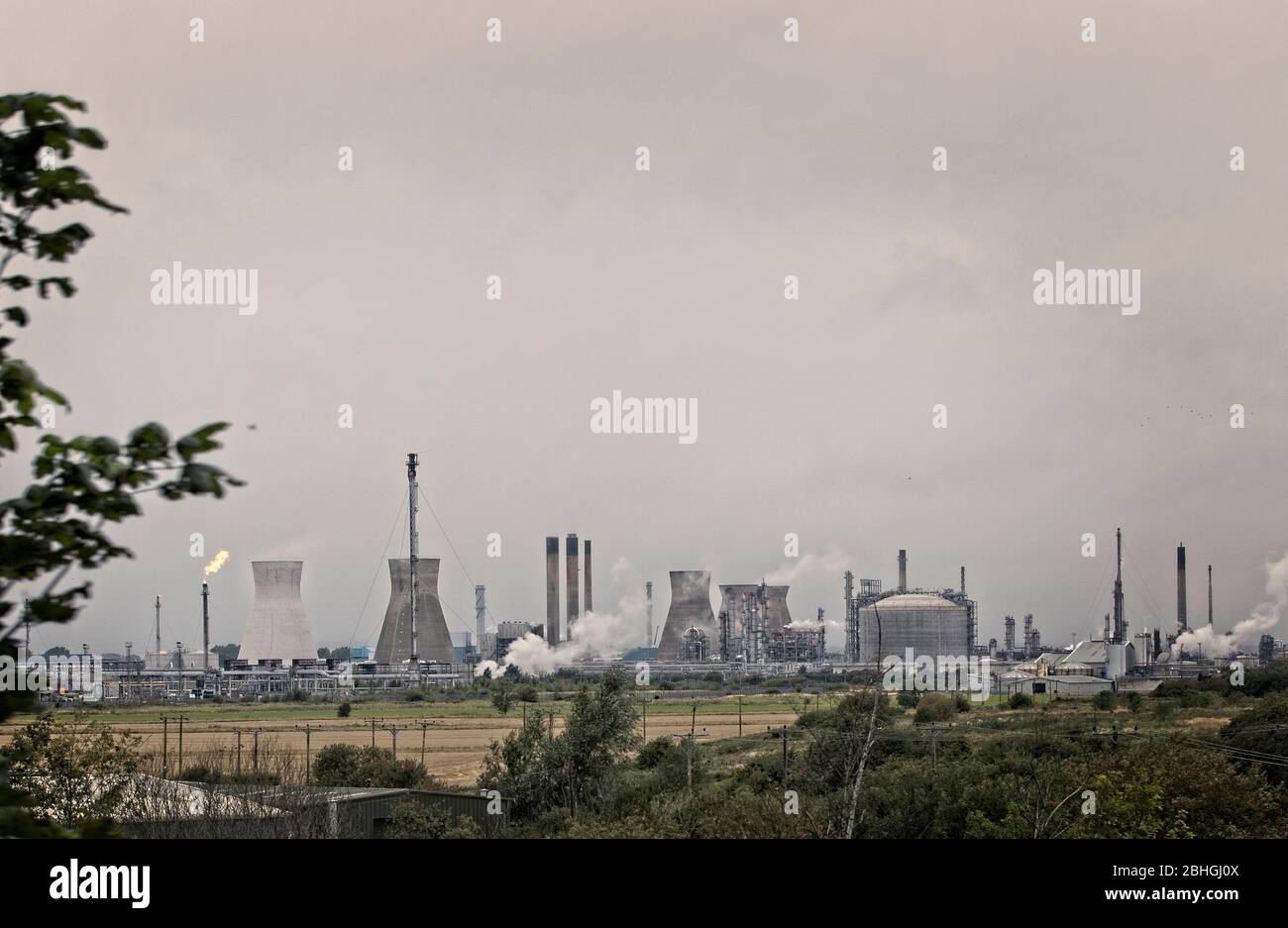 Complesso di raffinerie petrolifere a Grangemouth, Stirlingshire, Scozia, Regno Unito. Foto Stock