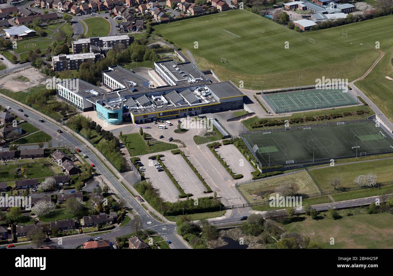 Vista aerea del Buttershaw Business & Enterprise College Academy, Bradford, West Yorkshire Foto Stock