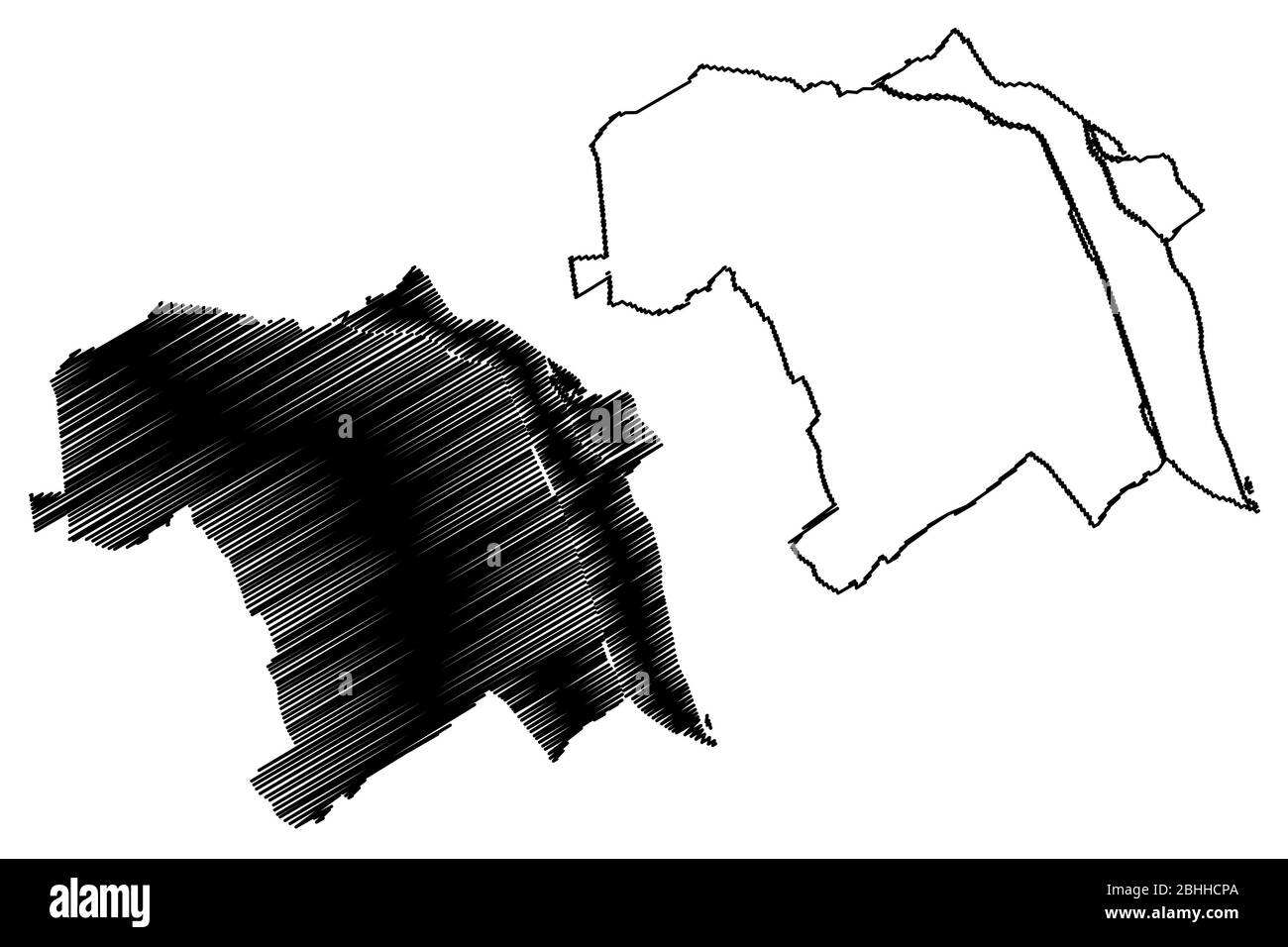 Nancy City (Repubblica francese, Francia) mappa vettore illustrazione, abbozzare schizzo Città di Nancy mappa Illustrazione Vettoriale