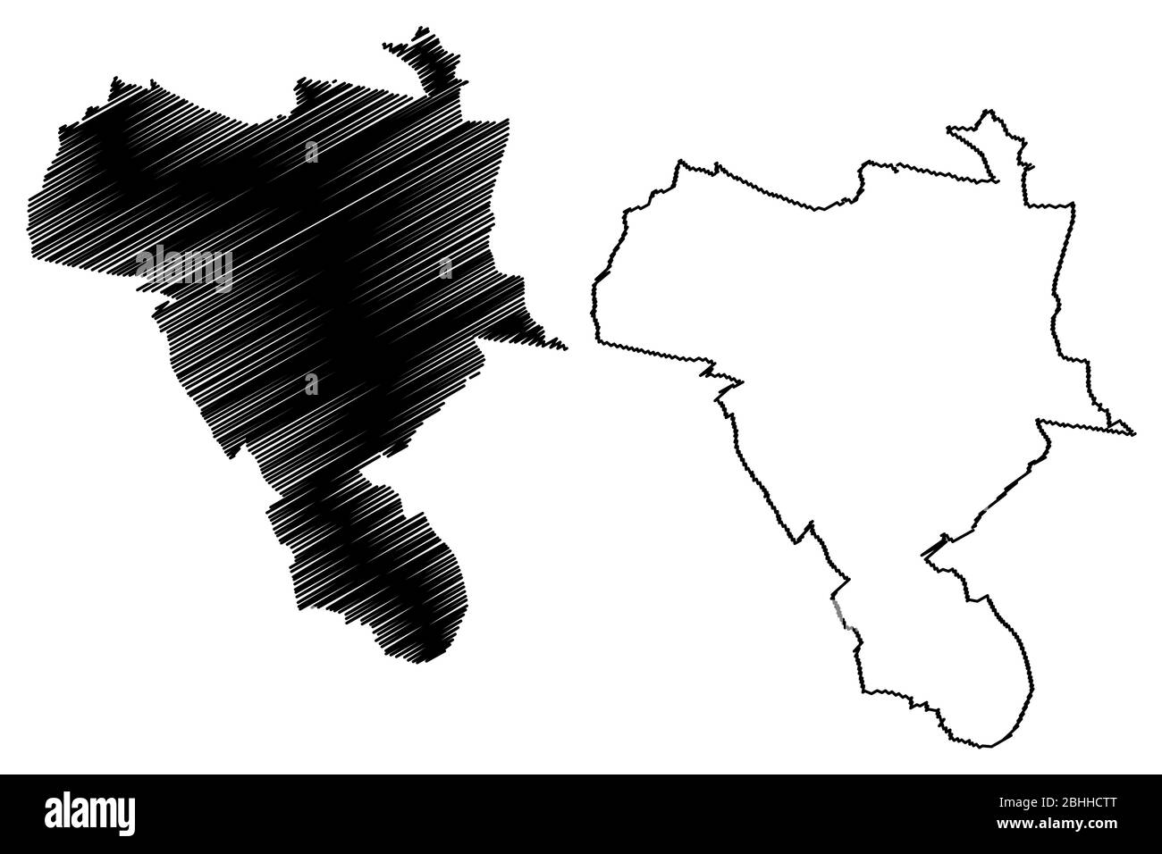 Nimes City (Repubblica francese, Francia) mappa vettore illustrazione, abbozzare schizzo Città di Nimes mappa Illustrazione Vettoriale