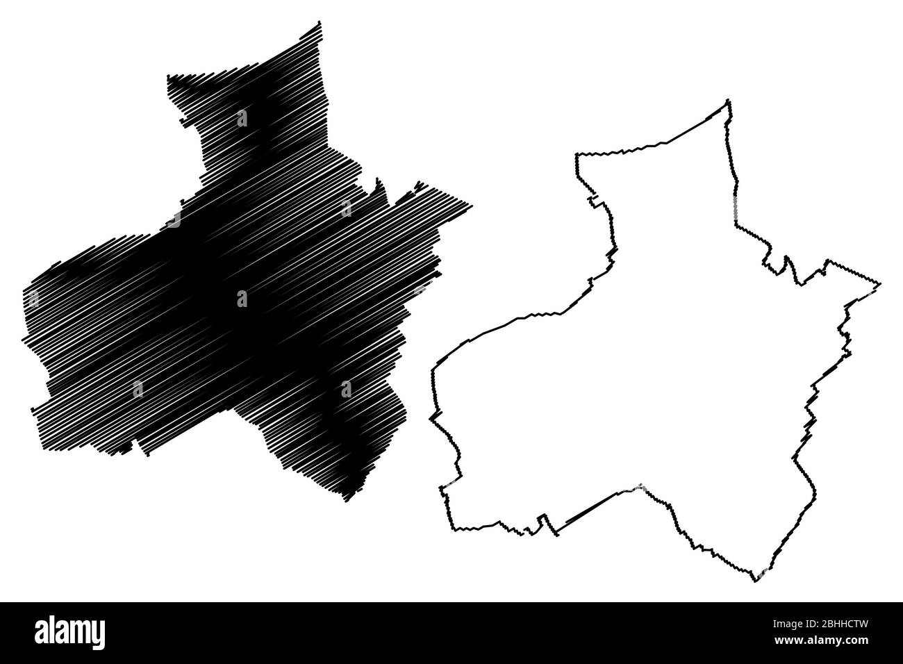 Mulhouse City (Repubblica francese, Francia) mappa vettore illustrazione, abbozzare schizzo Città di Mulhouse mappa Illustrazione Vettoriale