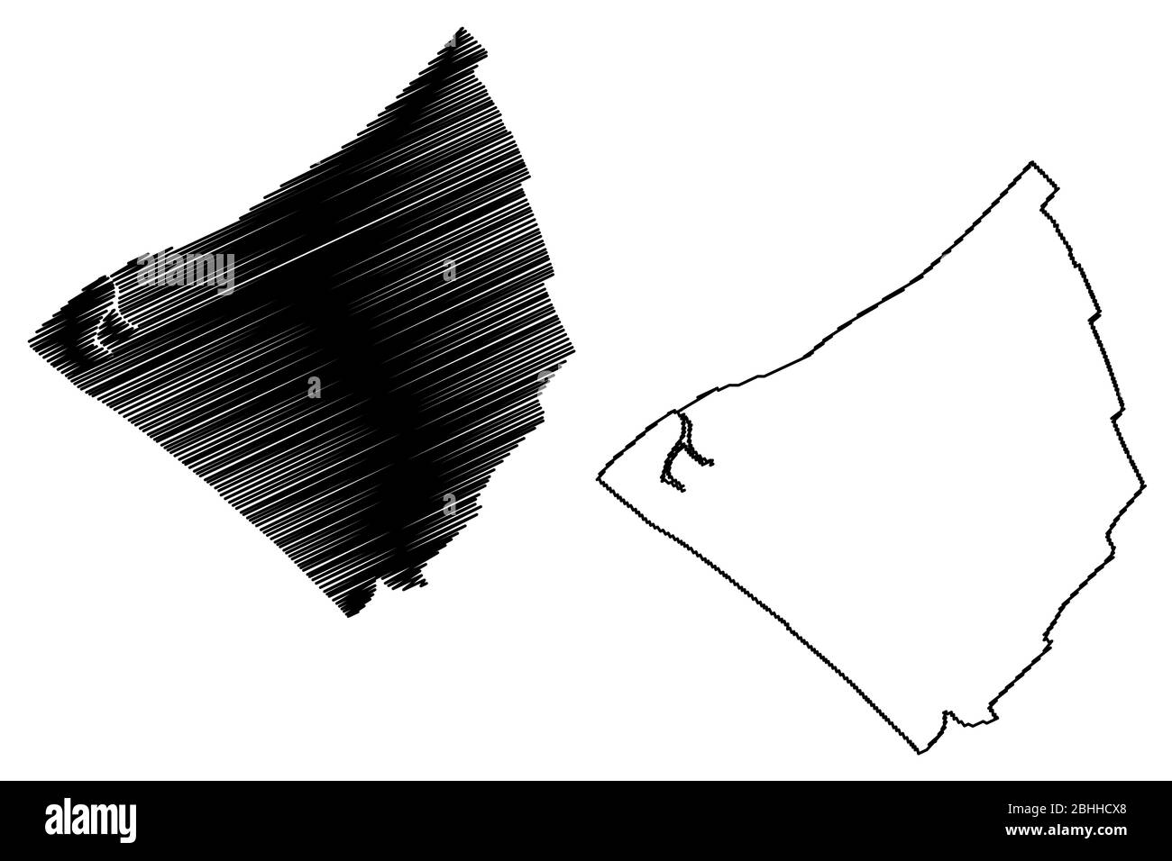 Nanterre City (Repubblica francese, Francia) illustrazione del vettore di mappa, abbozzare la mappa della città di Nanterre Illustrazione Vettoriale