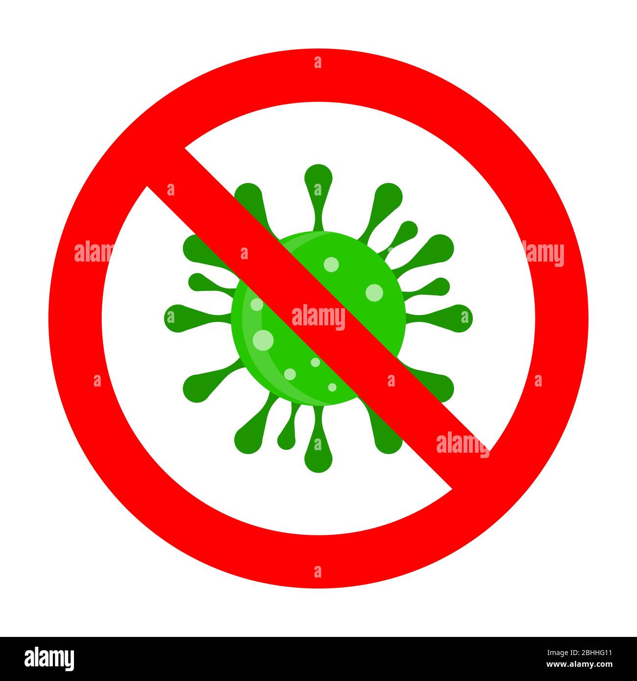 Vietato vietato, divieto di malattie respiratorie, quarantena covid-19, divieto di microbi patogeni e bacillus, illustrazione vettoriale Illustrazione Vettoriale