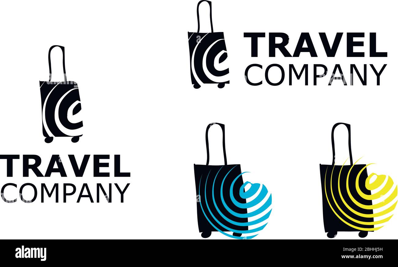 Logo vettore agenzia di viaggio simbolo strada su bianco Illustrazione Vettoriale
