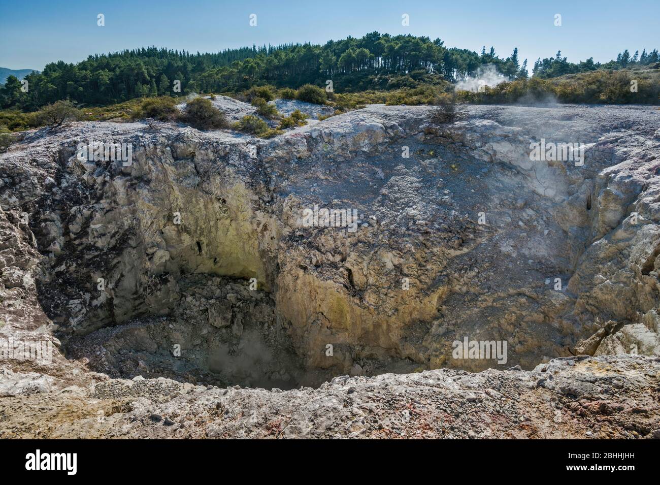 Cratere, Wai-o-Tapu Thermal Wonderland, Taupo Volcanic zone, Waikato Region, North Island, Nuova Zelanda Foto Stock