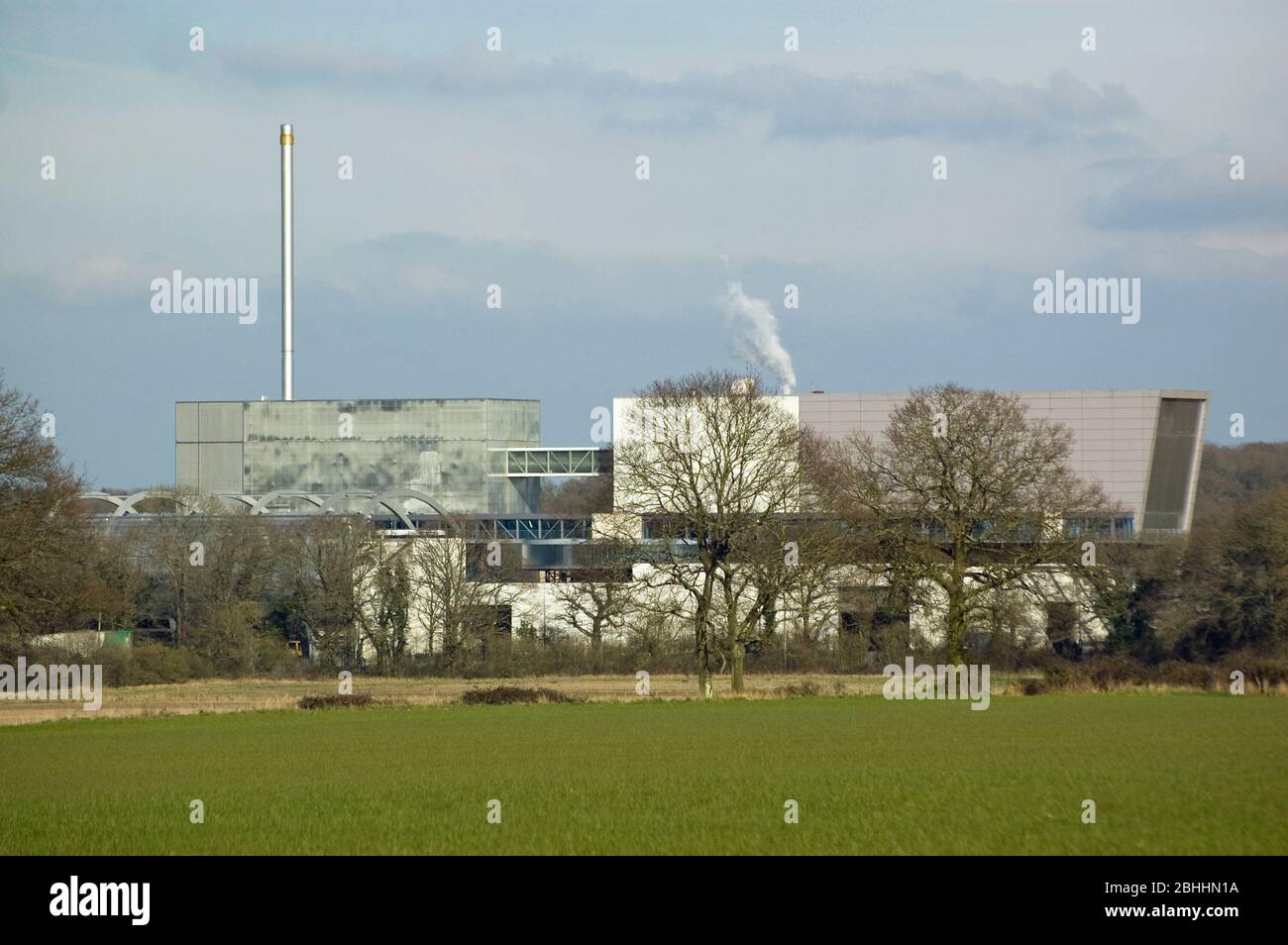 La grande energia proveniente dall'impianto di incenerimento dei rifiuti di Chineham, Basingstoke, Hampshire. Foto Stock