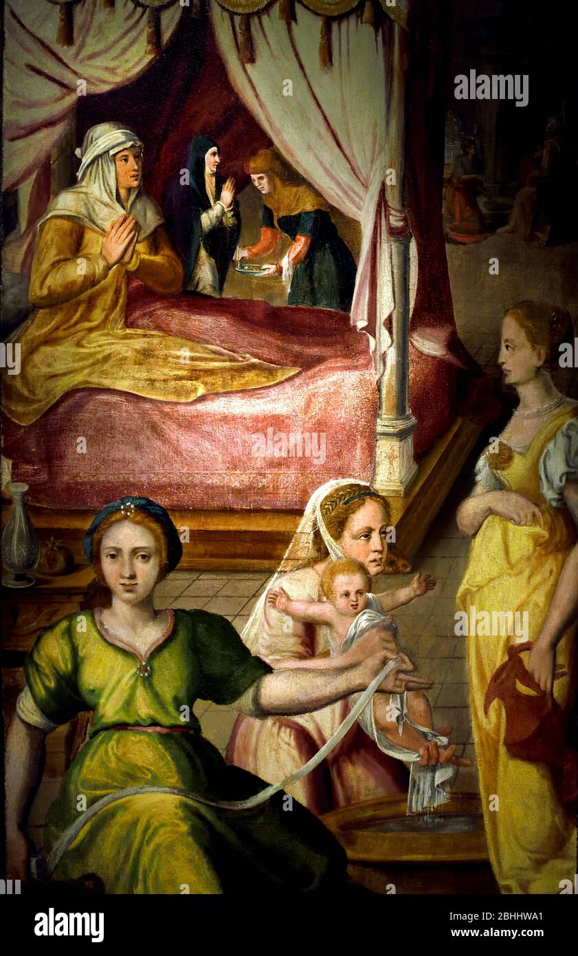 Nascita di San Giovanni battista 1550-1600 Portogallo, portoghese, Coimbra, Foto Stock
