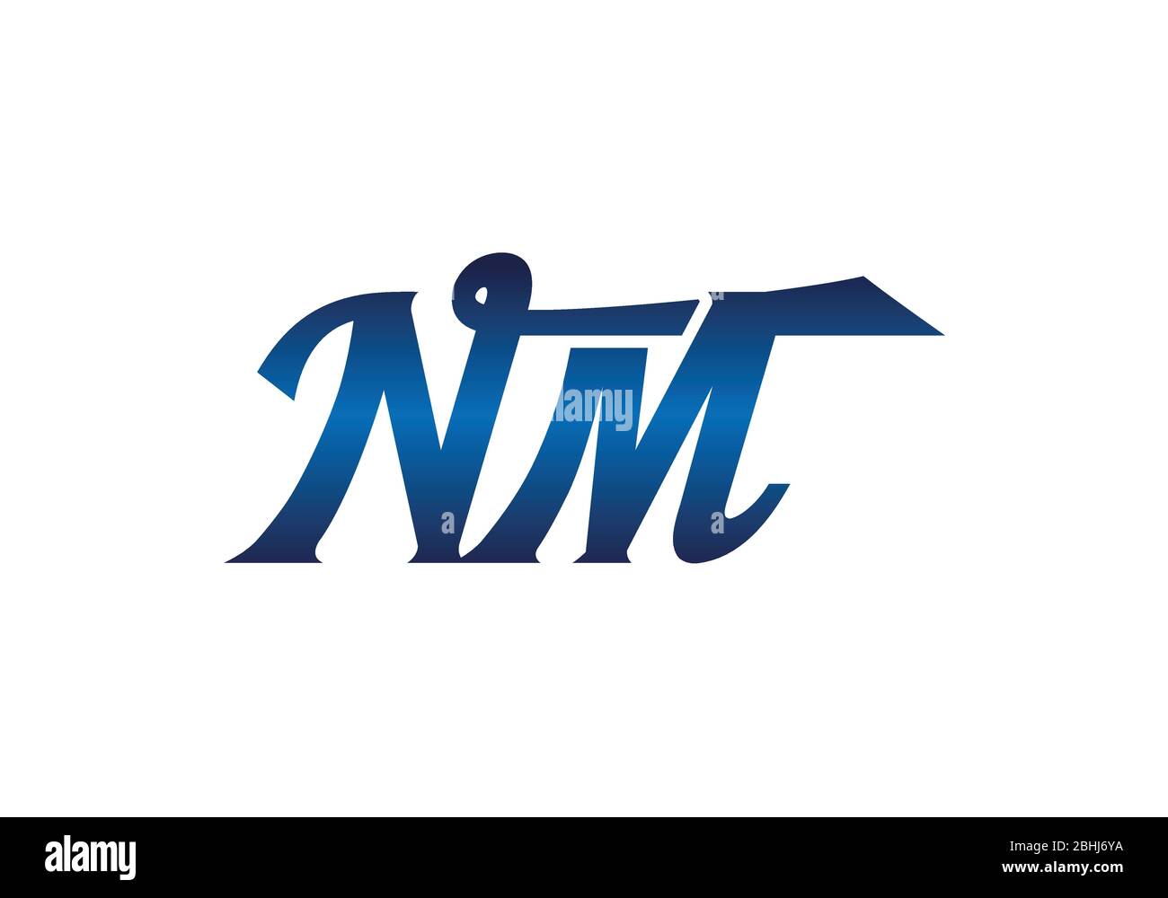 Modello vettoriale per il disegno del logo lettera N M del monogramma iniziale. Design del logo NM Letter Illustrazione Vettoriale