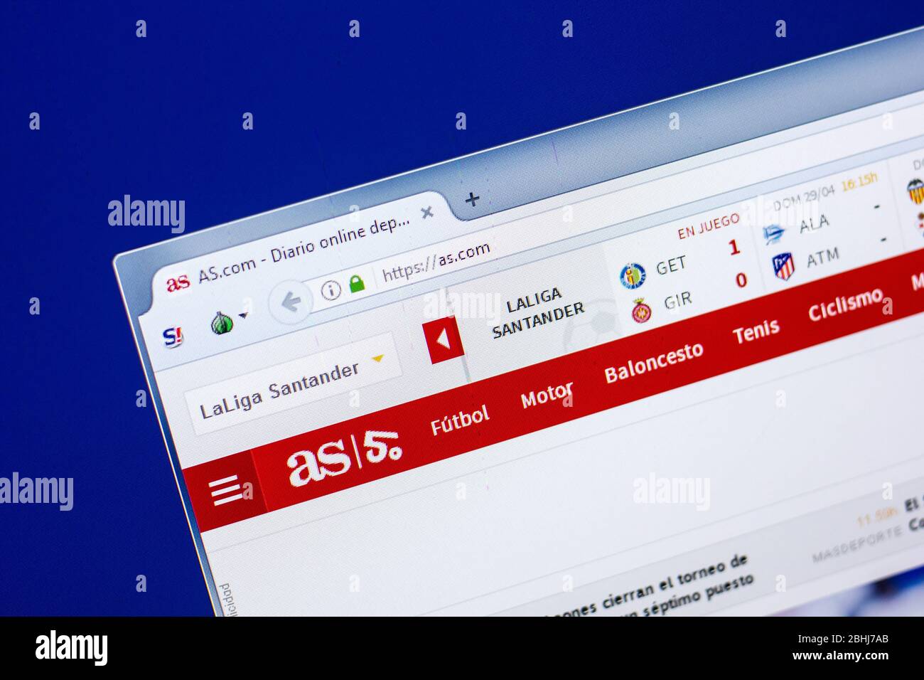 Ryazan, Russia - 29 aprile 2018: Homepage di AS sito web sul display del PC, url - As.com. Foto Stock