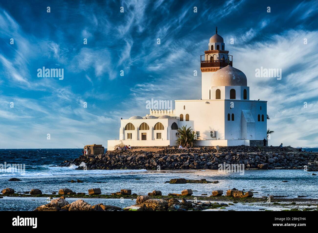 Vista mare di Jeddah, Arabia Saudita. Una vecchia vista mare prima di essere rinnovata. Foto Stock