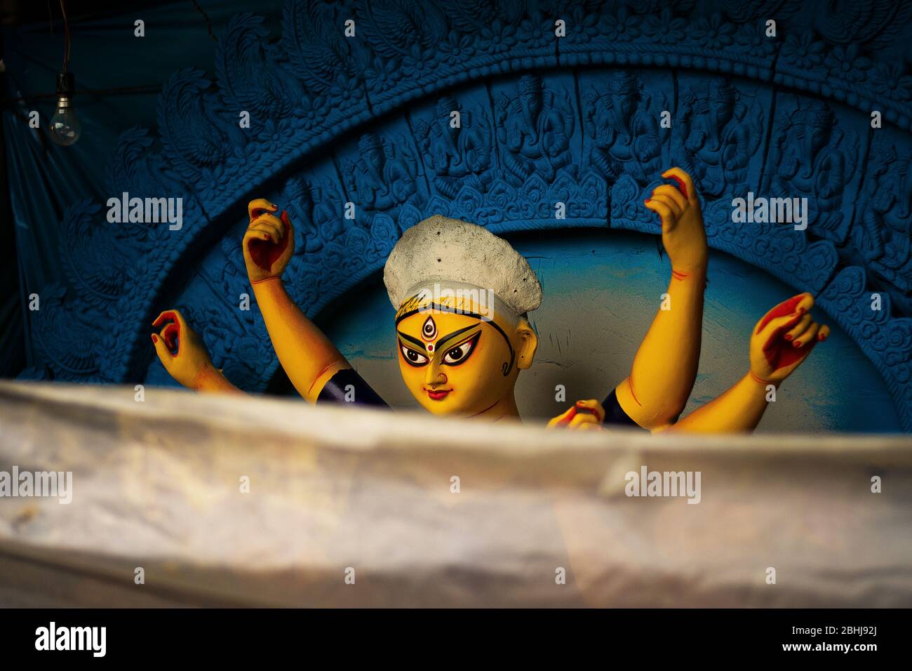 Kumartuli al tempo di Mahalaya Foto Stock