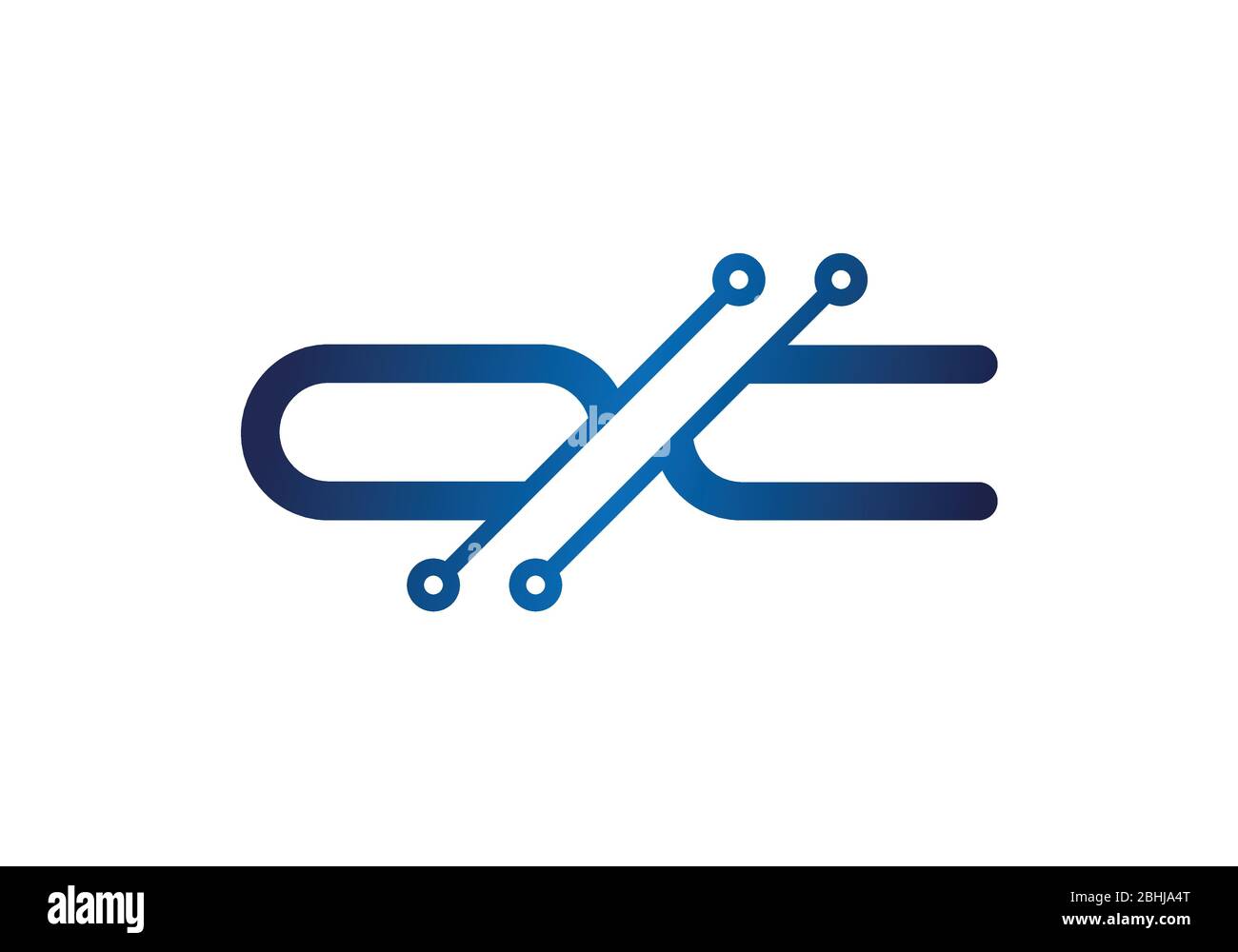 Modello vettore di disegno del logo lettera o C del monogramma iniziale. OC Letter Logo Design Illustrazione Vettoriale