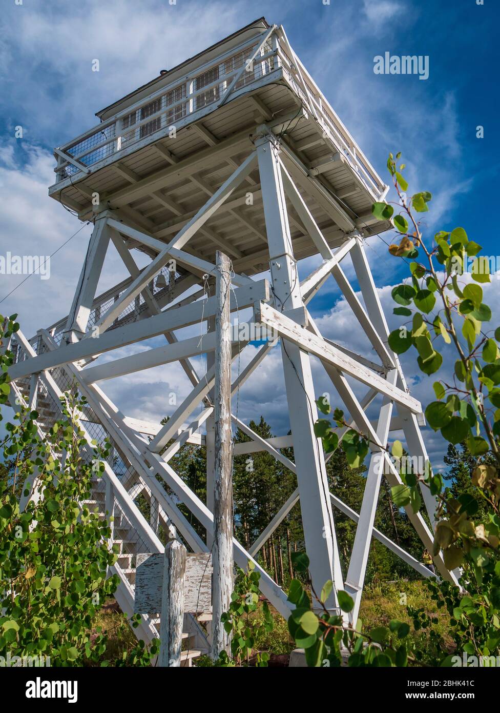 Ute Mountain Fire Lookout Tower National Historic Site, Ashley National Forest vicino a Manila, Utah. Foto Stock