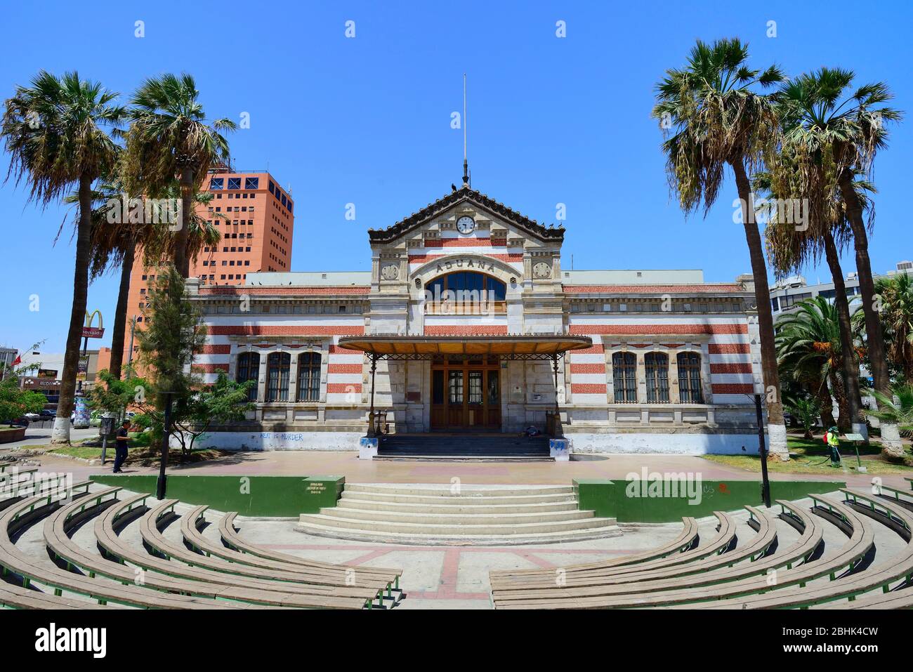 Vecchio edificio doganale, Arica, regione di Arica y Parinacota, Cile Foto Stock