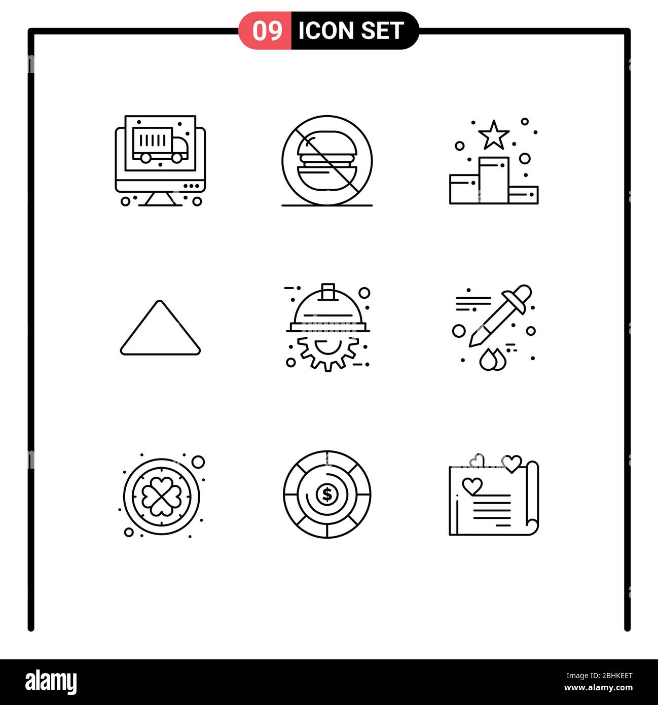 Universal Icon Symbols Gruppo di 9 moderni profili di ingegnere, video, posizione, play, freccia Editable Vector Design Elements Illustrazione Vettoriale