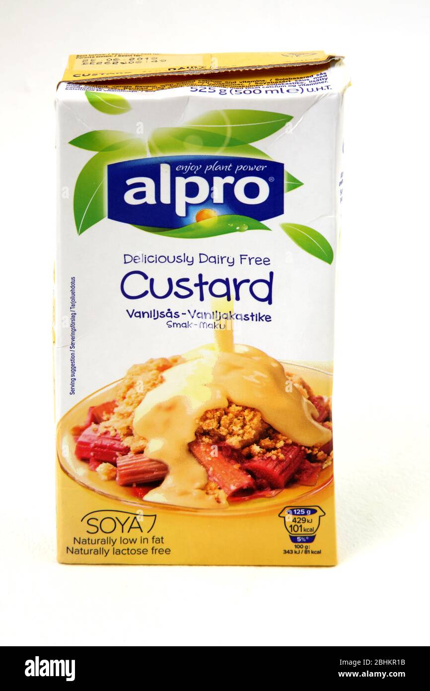 Custodia Alpro Dairy Free Foto Stock