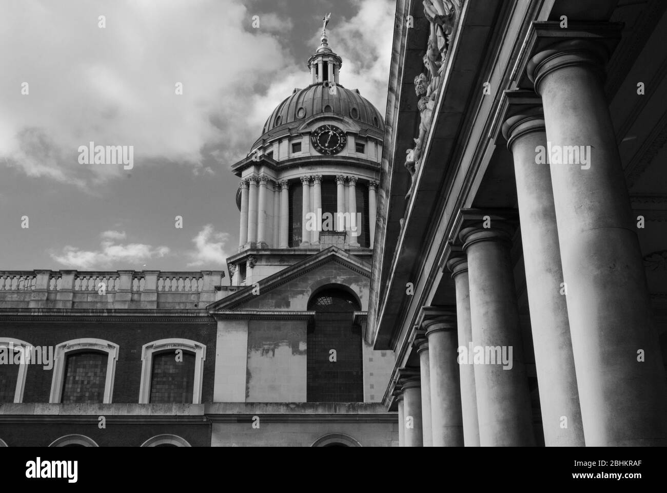 Unesco Inglese architettura Barocca Vecchio Collegio Navale reale, King William Walk, Greenwich, Londra SE10 9NN di Sir Christopher Wren John Vanbrugh Foto Stock