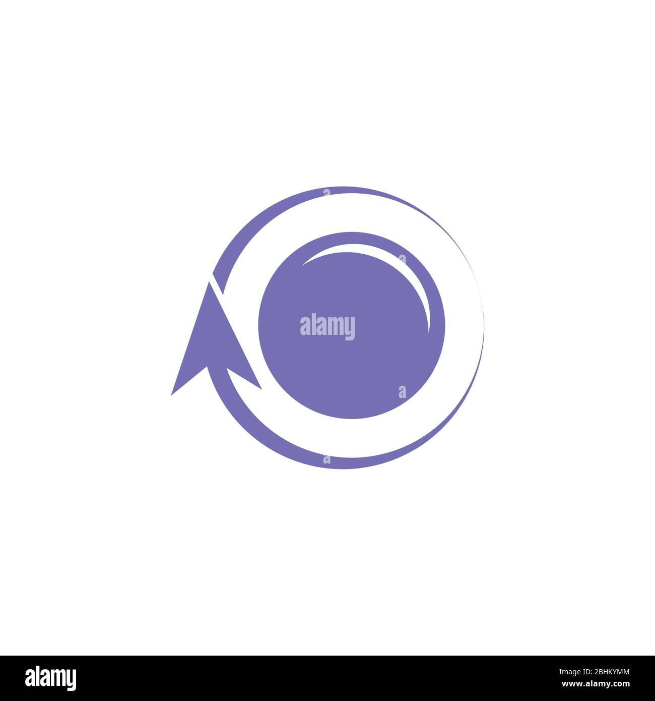 cerchio 3d freccia semplice flat logo vettore Illustrazione Vettoriale