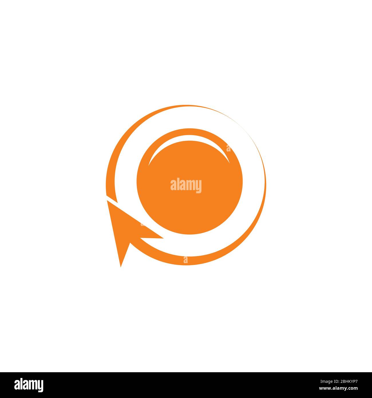 cerchio 3d freccia semplice flat logo vettore Illustrazione Vettoriale