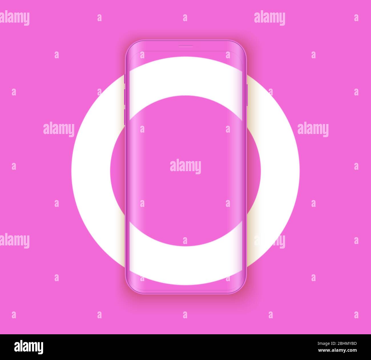 Presentazione dello smartphone in rosa Illustrazione Vettoriale