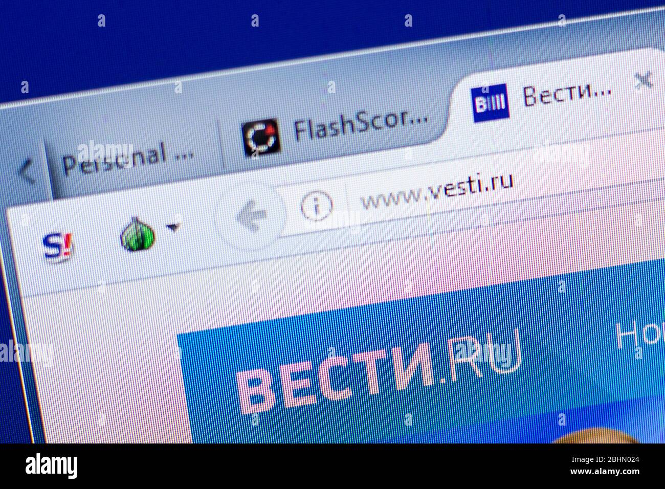 Ryazan, Russia - 08 maggio 2018: Sito web Vesti sul display del PC, url - Vesti.ru Foto Stock