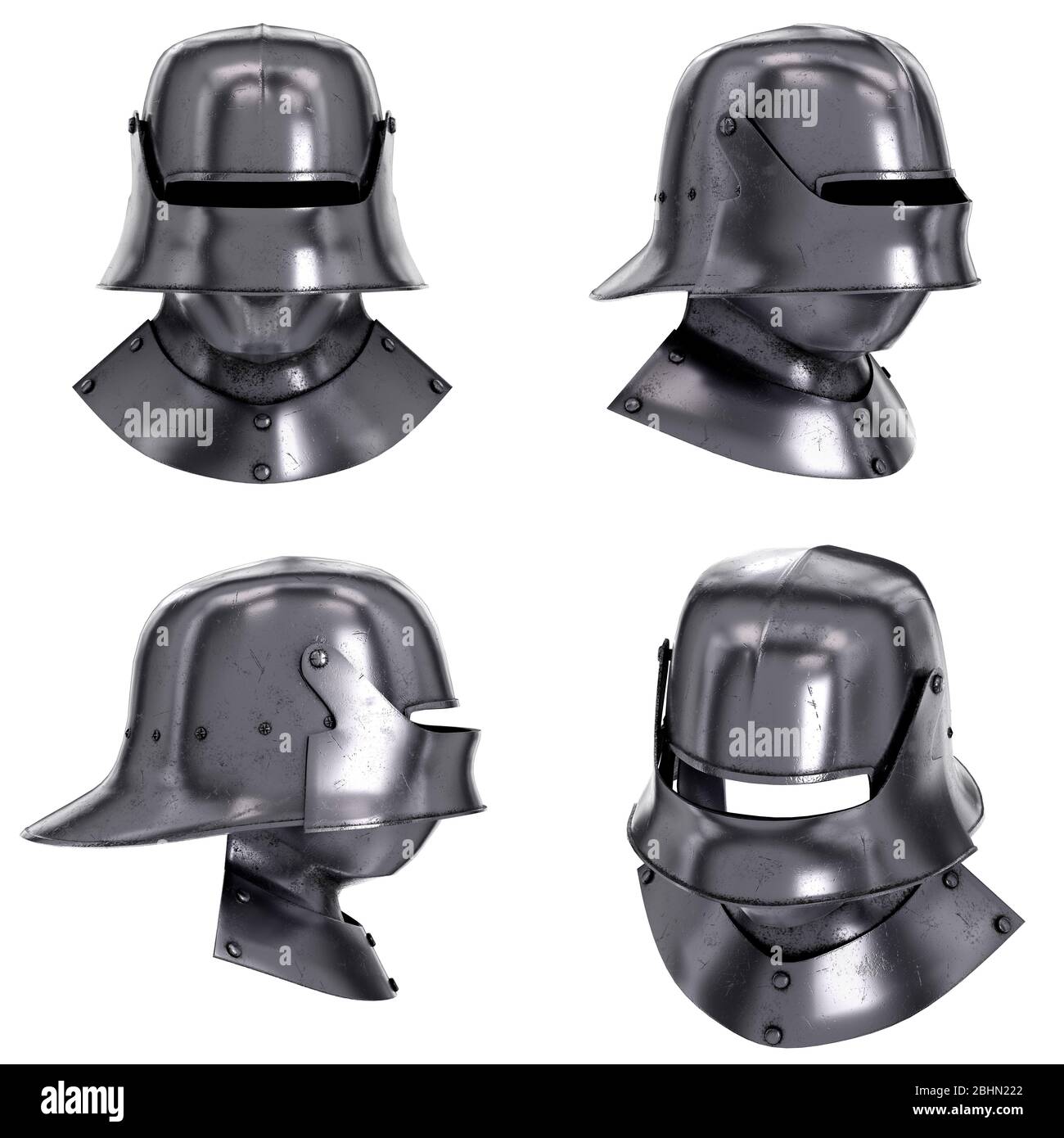 Set di elmetto Cavaliere medievale Foto Stock